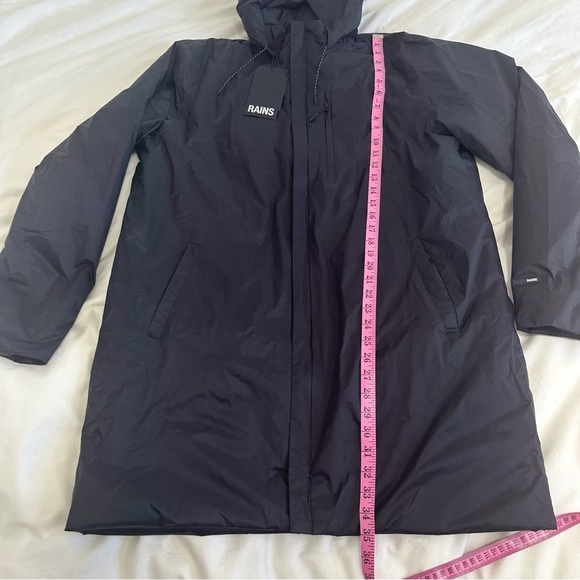 With Tags MENS RAINS Padded Nylon Coat NAVY LARGE - Picture 12 of 13